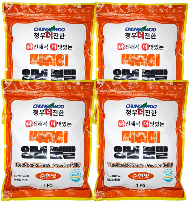 청우 더진한 떡볶이양념분말 (순한맛) 떡볶이분말, 1kg, 4개
