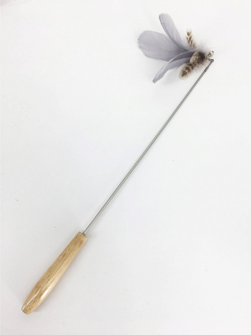 클로버 테크 캣 깃털 낚시 장난감, 1개, 그레이