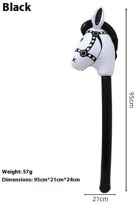 파티 인플레이터블 스틱 말 머리 풍선 블 포니 할로윈, 1개, 1. 0