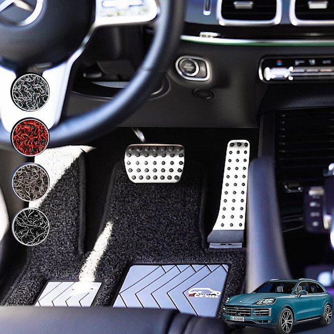 카루젠 포르쉐 전차종 프리미엄 엣지 코일매트 운전석특화 전좌석 자동차바닥매트, 운전석만(엣지), 브라운, 포르쉐_카이엔(2세대)957(2010~2018)