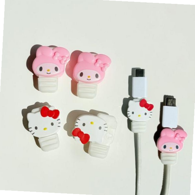 산리오 휴대폰 충전기 케이블 보호캡 충전기선보호 프로텍터 (USB 충전기선 충전선 전선 바이트 단선방지 보호 커버), 마이멜로디