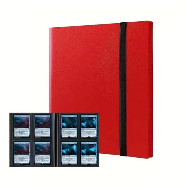 고급 4포켓 카드앨범 바인더 스포츠 유희왕 포켓몬 카드 360장 양면수납 보관함 케이스, 20매, 빨간색