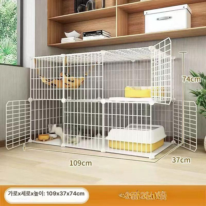 대형 고양이 집 실내용 하우스 화장실 일체형, 1개, 보강형 3열 2칸 3문