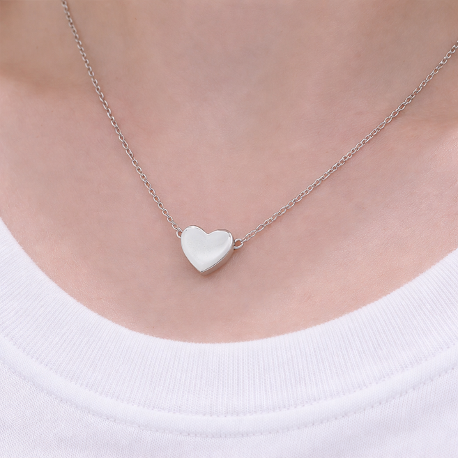 아우리엘 티타늄 스틸 하트 목걸이 여성 데일리 심플 주얼리