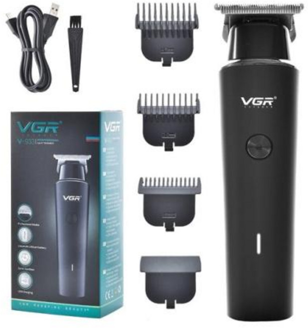 남성용 트리머 바디 헤어 AliExpress Collection VGR 헤어 트리머 전문 전기 무선 클리퍼 충전식 LED 디스플레이 V 937, 4) V933 with box, 1개