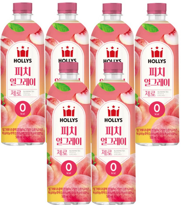 할리스 피치 얼그레이 제로, 6개, 500ml