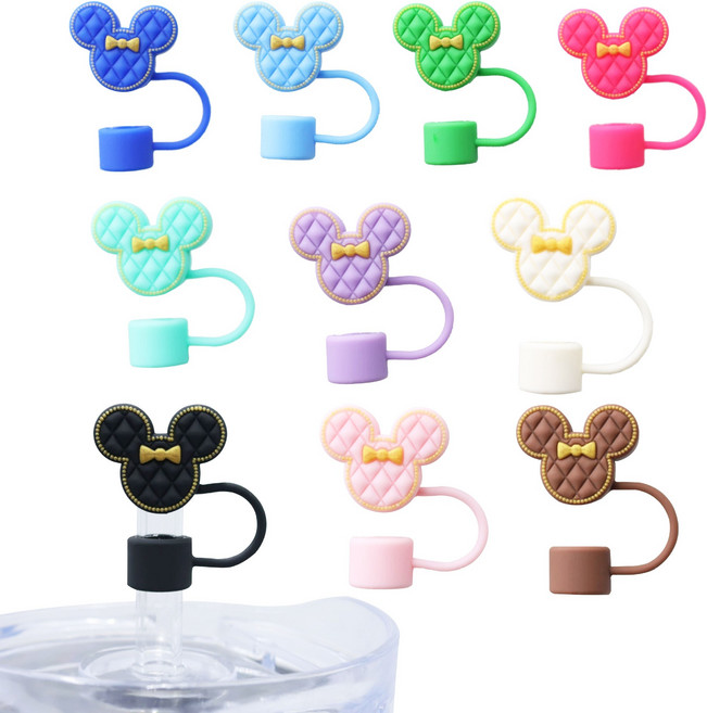 샤샤리사 스탠리 텀블러 호환 빨대마개 귀여운 캐릭터 빨대 뚜껑 2종, 2개, 퍼플