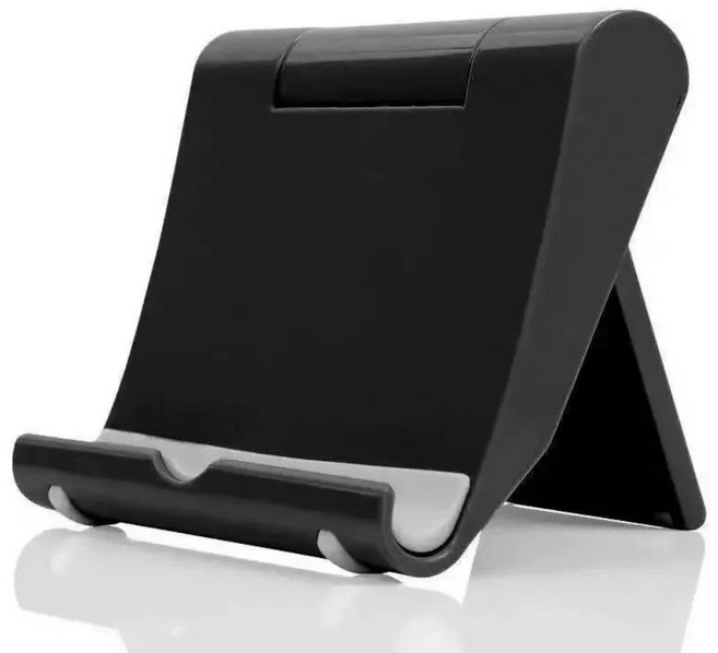 파로아 탁상용 휴대용 각도조절 스마트폰 거치대 접이식 스텐드 핸드폰 받침대 휴대폰 거치대, 1개, 블랙