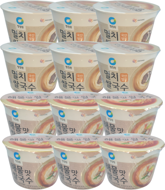 청정원 쌀국수(멸치6+해물6) 92gx12개 한박스, 92g, 12개