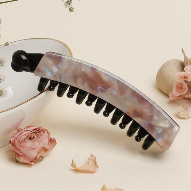 초콜리트쥬얼리 포텐 셀룰로오스 8컬러 숱 없는 머리 포니테일 집게 미니 톱슬릭 바나나핀