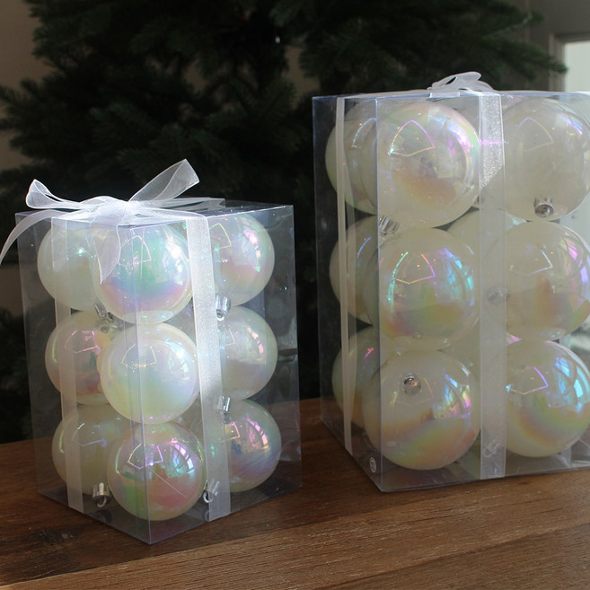 [해피인어스] 진주알 오너먼트 12P세트 크리스마스, 12개, 화이트