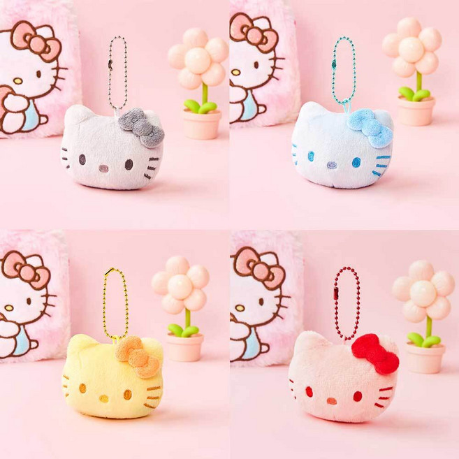 산리오 컬러풀 얼굴 인형 가방고리 키링 헬로키티 5cm