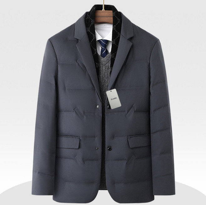 Zenaris 중년 남성 경량 패딩 자켓 블레이져 스카프 카라넥 얇은 정장 패딩재킷