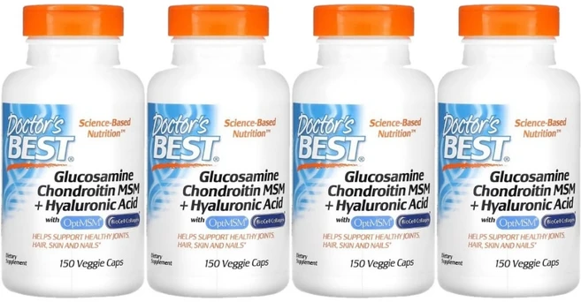 닥터스베스트 글루코사민 콘드로이틴 MSM + 히알루론산 150 x 4 식물성 캡슐, 150정, 4개 - 쿠팡