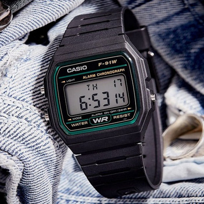 카시오 경량 배터리 라이트 오토캘린더 방수 시계 91 카키