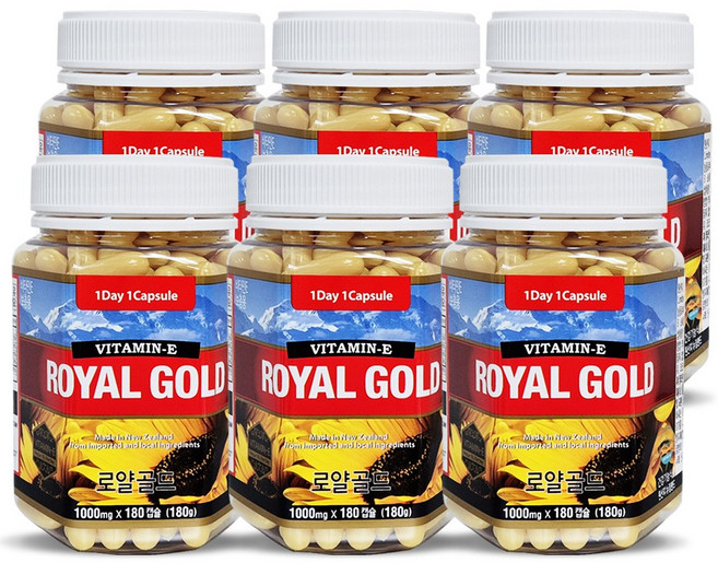 통라이프- 로얄골드 비타민E(뉴질랜드 로얄제리) 6개월분-6병, 6개, 180정