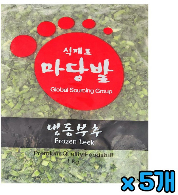 마당발 냉동 부추 슬라이스, 1kg, 5개