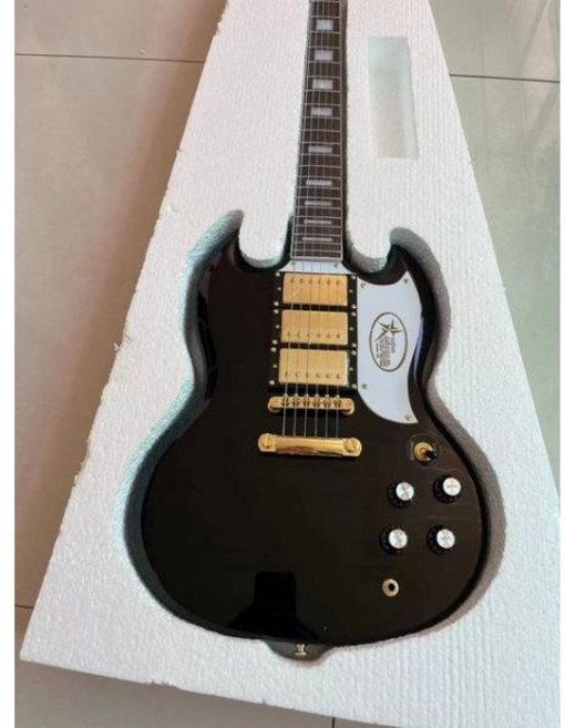 기타 입문 클래식 SG 일렉트릭 기타 라이트닝 마크 지판 소재 로즈 우드 전문가 수준 무료 및 빠른 배송, 2, 1개