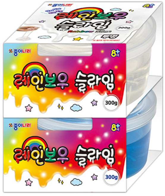 종이나라 레인보우 슬라임 300g 촉감놀이, 파랑, 8개