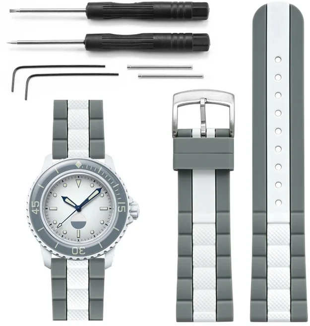 Swatch X Blancpain Five Oceans 시계 밴드 실리콘 스트랩 22mm 스포츠 방수 팔찌 액세서리 손목