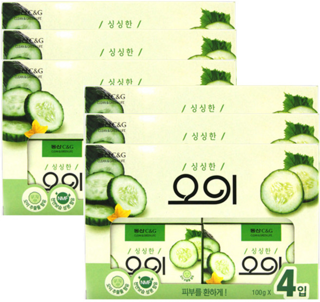 크리오 세안비누 오이비누 4입 6개, 100g