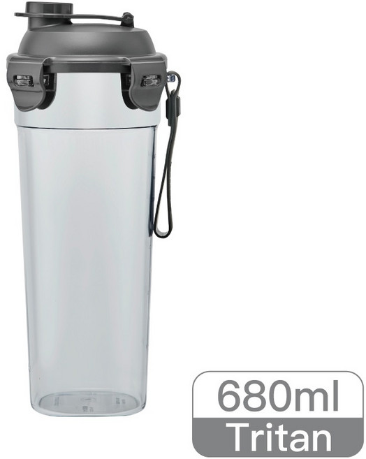 樂扣樂扣 LOCK & LOCK Tritan 珍奶杯 乳清搖搖杯 高蛋白杯 水壺 680ML ABF934 珍珠奶茶杯, 灰色, 1個