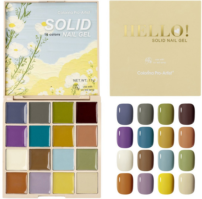 자석젤16 가지 색상 솔리드 젤 글리터 UV 폴리쉬 팔레트 일본 크림 아트 세미 퍼머넌트 바니시, 01 2310-3702, 1개