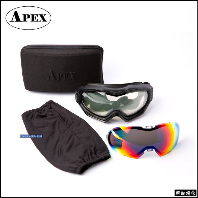 APEX 軍規戰術大風鏡 雙層鏡片設計, 黑色套裝款, 1個