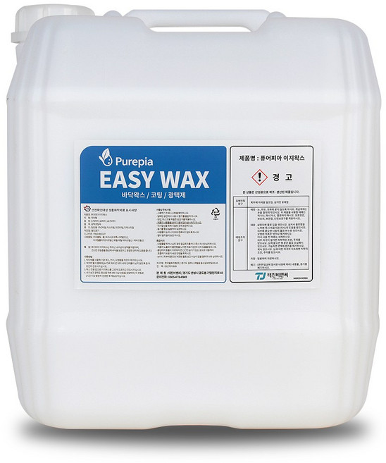 퓨어피아 이지왁스 바닥 왁스 코팅 광택 디럭스타일 데코타일 아스타일 장판 PVC 타일 건물 매장 버스 바닥 시공, 1개, 18.75L