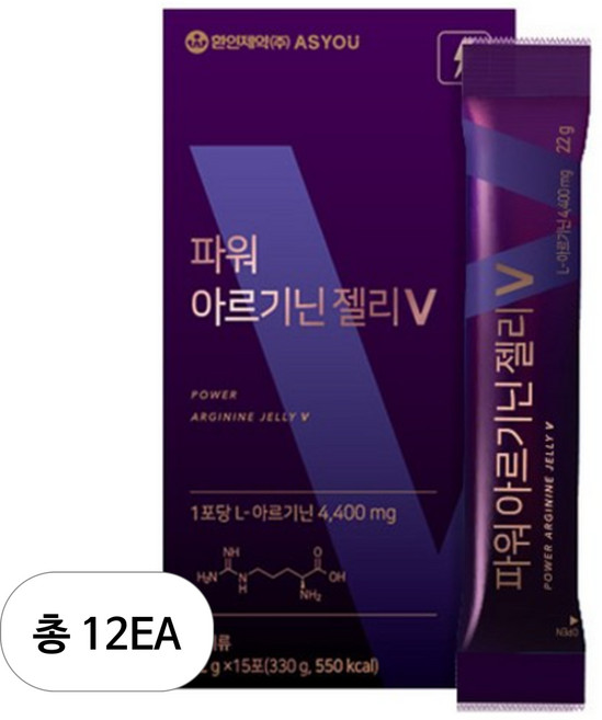 애즈유 파워 아르기닌 젤리 V 15p, 330g, 12개