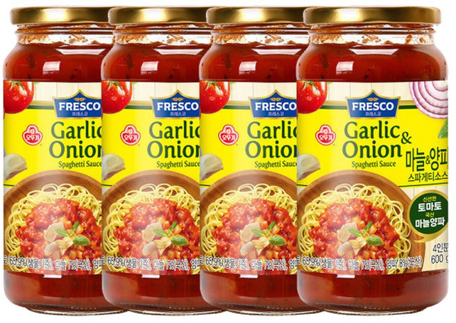 프레스코 마늘양파 스파게티소스 600gx4개, 4개, 600g
