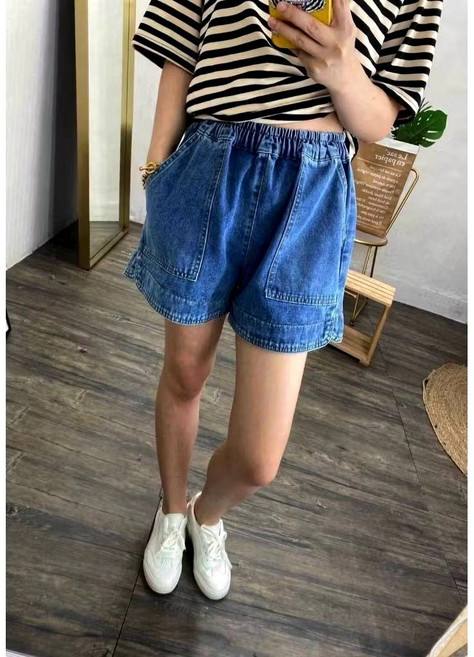 韓版百搭休閒寬鬆水洗牛仔短褲