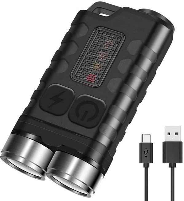 BORUIT V3 미니 강력한 열쇠고리 손전등 레드 UV 블루 라이트 하이 루멘 900LM USB-C 충전식 소형 포켓 EDC LED 손전등-12 모드 IP65 방수 테일 마그넷, black