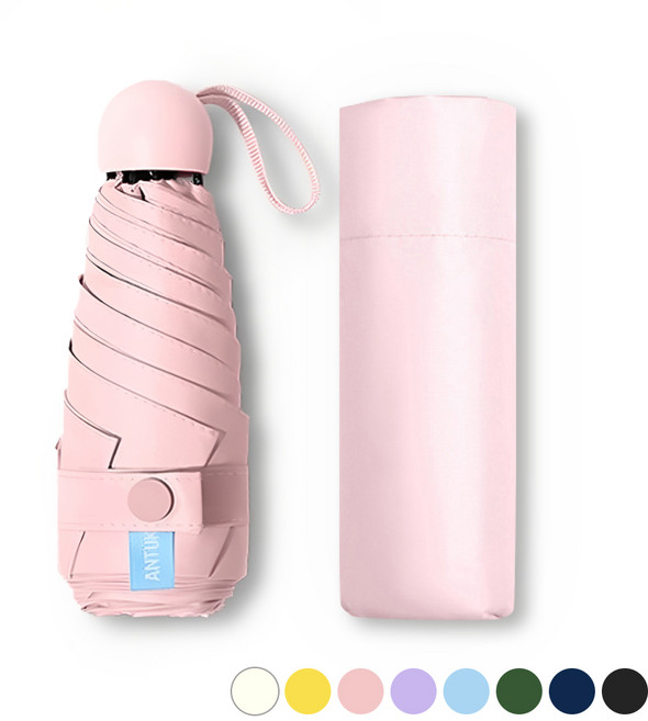 유콘 초경량 휴대용 케이스 5단 접이식 미니 우산 + 패브릭케이스