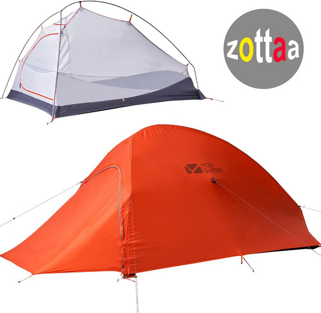 ZOTTAA Tent 초경량 백팩커 메쉬 이너 텐트 가볍고 쉬운 설치 견고한 돔형 텐트, 오랜지