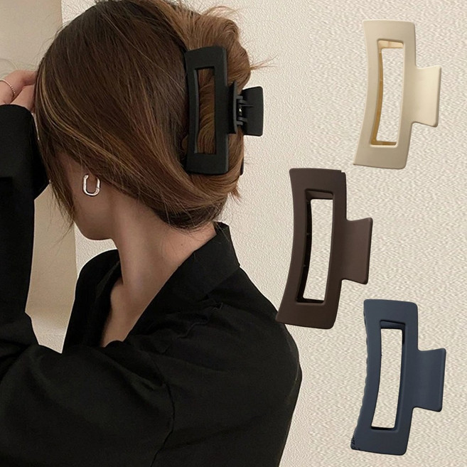 나엘 중형10.5 무광 사각 헤어집게핀 4종세트