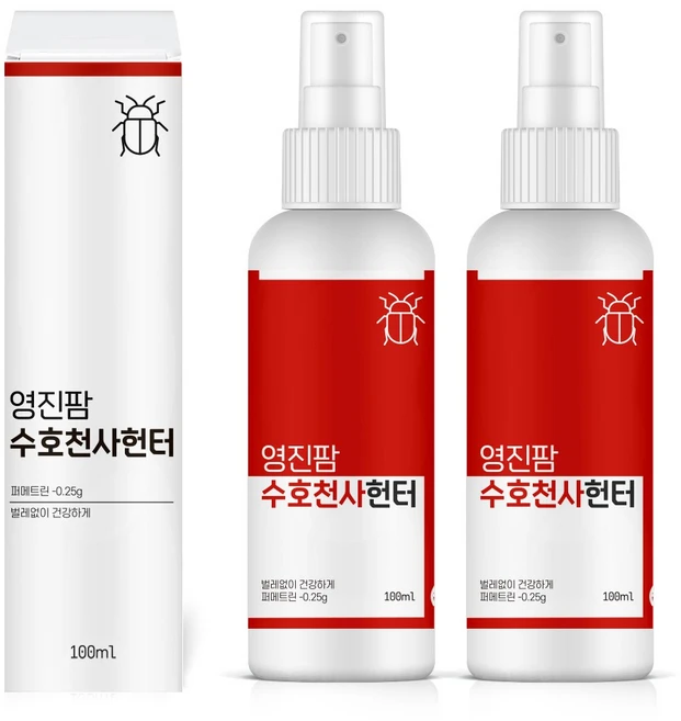 수호천사헌터 100ml 빈대 베드버그 진드기 퇴치제 국내 해외 여행용, 2개, 1개입 - 쿠팡