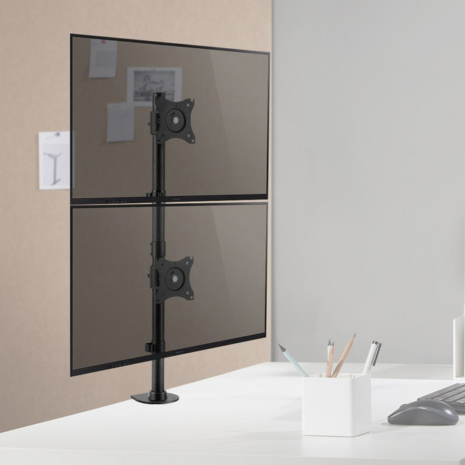 듀얼 모니터 스탠드 17인치 27인치 수직 컴퓨터 받침대 각도 높이 조절 모니터암 BDM-C2, 1개