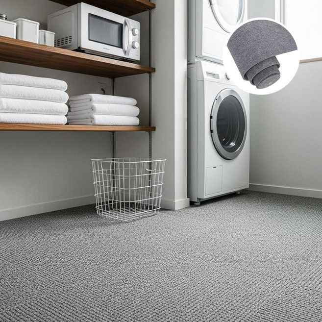 92개국판매 바로 붙이는 무자국 롤 카페트 워셔블 매트 소프트 그레이