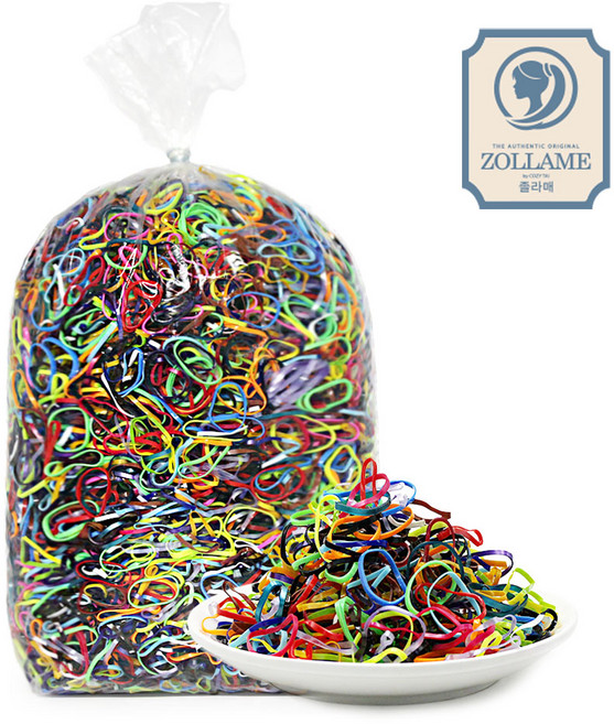 졸라매 대용량 안아픈 머리 고무줄 1kg (KC인증)