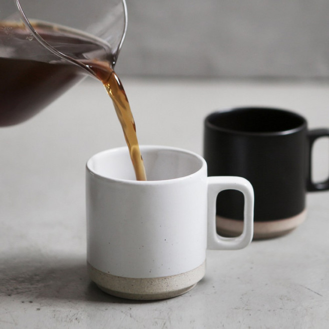 예쁜 모던한 심플 도자기 찻잔 커피잔 신혼부부 머그컵 300ml, 브라운, 1개