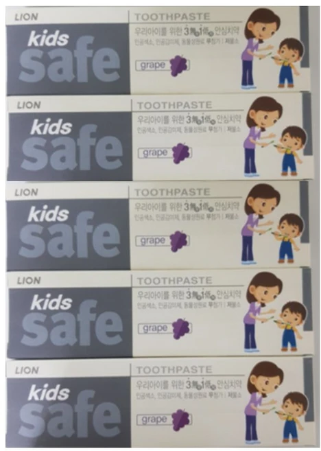 안전치약 포도향어린이치약 어린이치약 90g5개입치약 키즈치약, 90g - 쿠팡