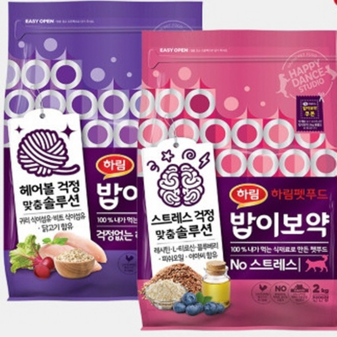밥이보약 CAT 고양이 사료 4kg (헤어볼+NO 스트레스), 1개