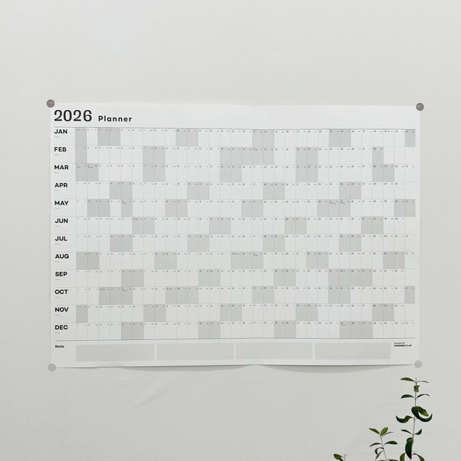 2026 대형 포스터 연력 A1 한장 캘린더 벽걸이 일년 계획표, 1개