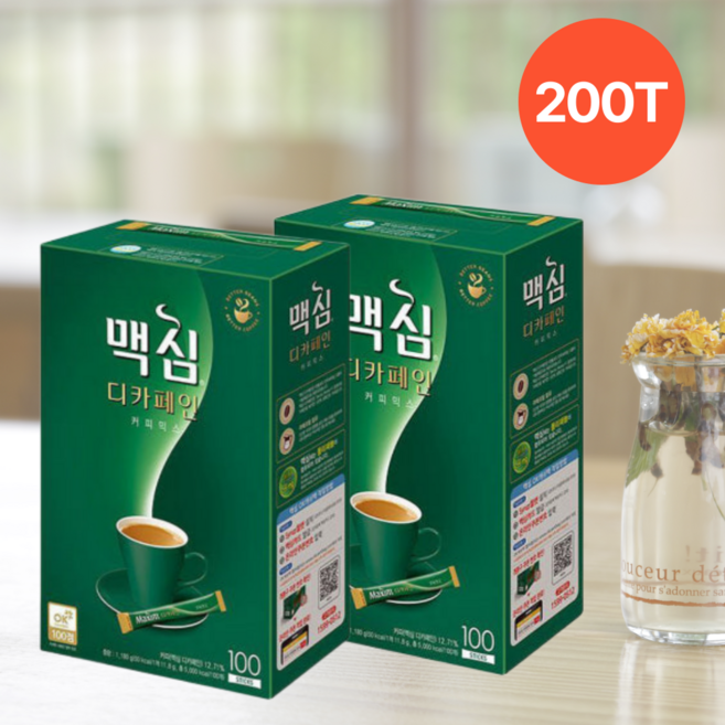 맥심 디카페인 커피믹스 200T, 2개, 100개입