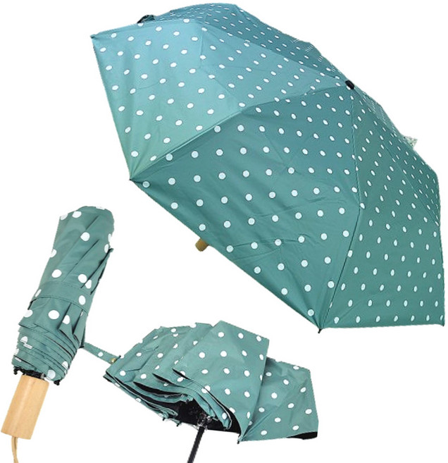 Arras 자외선차단 양산 암막 우산 심플한 예쁜양산 우양산 가벼운 접이식 3단 도트무늬