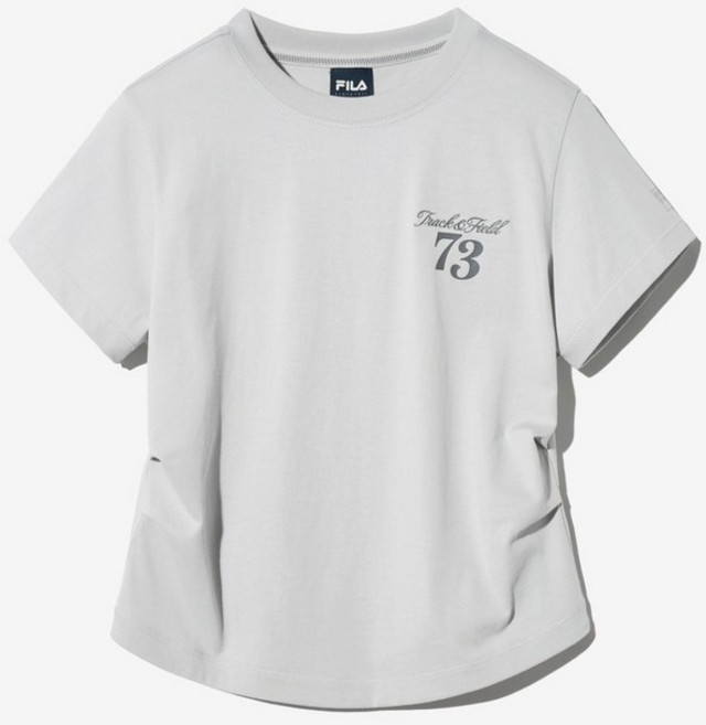 휠라 휠라 공식 셔링 크롭 반팔티 (FS2RSH2157F_CGY)