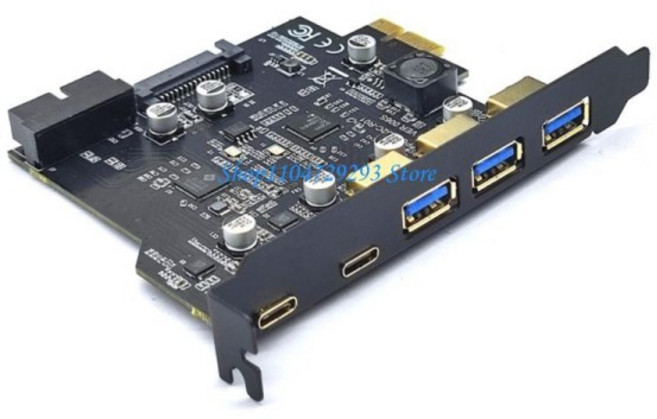 Y2GD USB 3.2 Gen1 타입 C 전면 패널 카드 PCI-E E 어댑터 (데스크탑용 장착 19핀