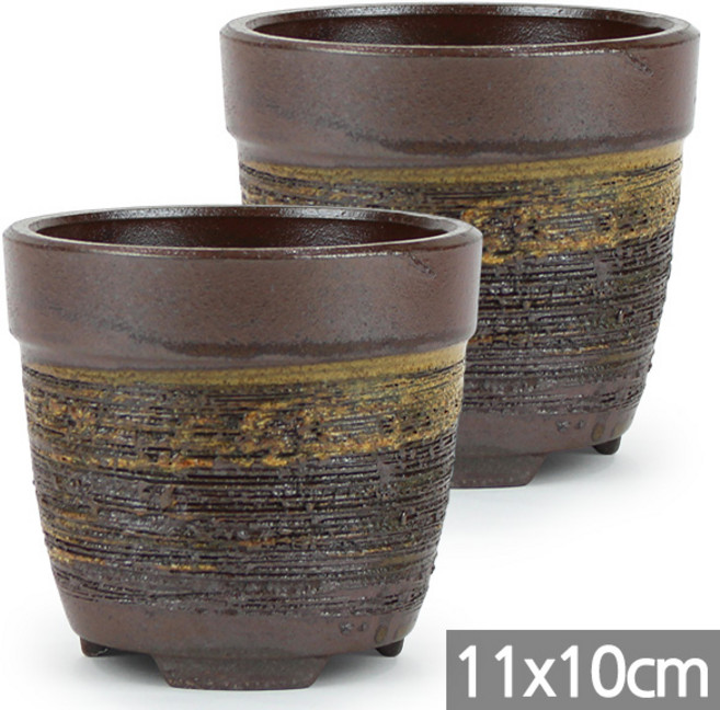 세인화분 국산 원형 막분 - 다육화분 다육이화분 옹기 항아리화분, 2개, 막분 1호