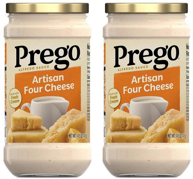 Prego 프레고 이탈리안 파스타 소스 아티산 포 치즈 알프레도 411g, 2개